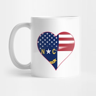 North Carolina and American Flag Fusion Design Mug